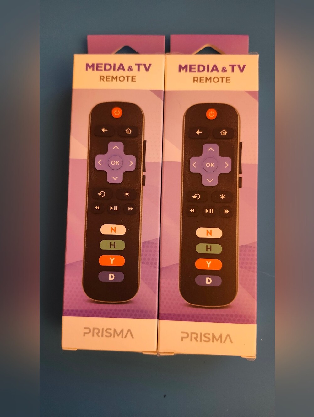 Prisa Purple & Black Media & TV Remote with Color Quick-Access Buttons